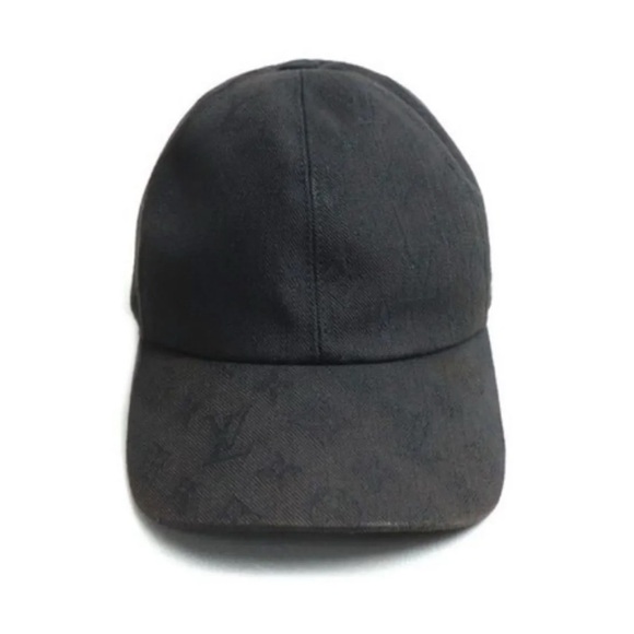 AUTH Louis Vuitton Monogram Logo Baseball Hat Black - Picture 1 of 9